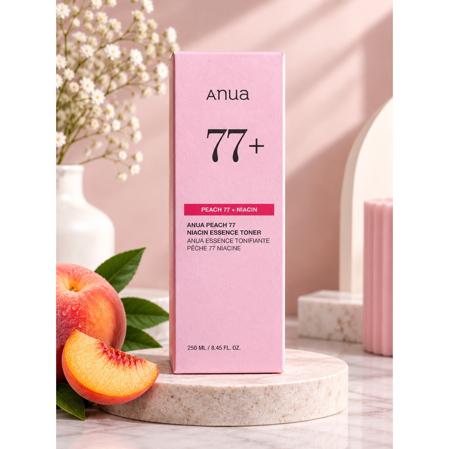 تونر آبرسان آنوا مدل Peach 77 + Niacin حجم 250 میل