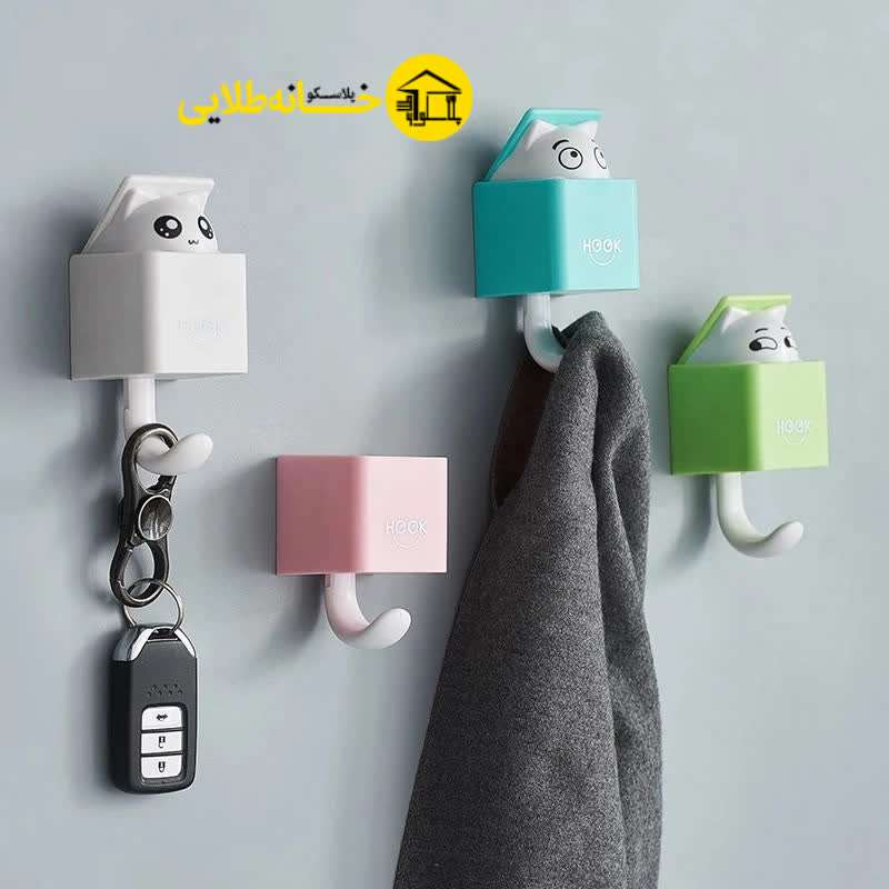 آویز حوله طرح گربه هوک Funny HOOK مدل : آبی blue