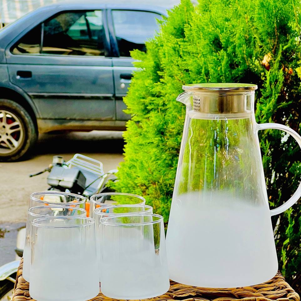 پارچ و لیوان پیرکس یخی 