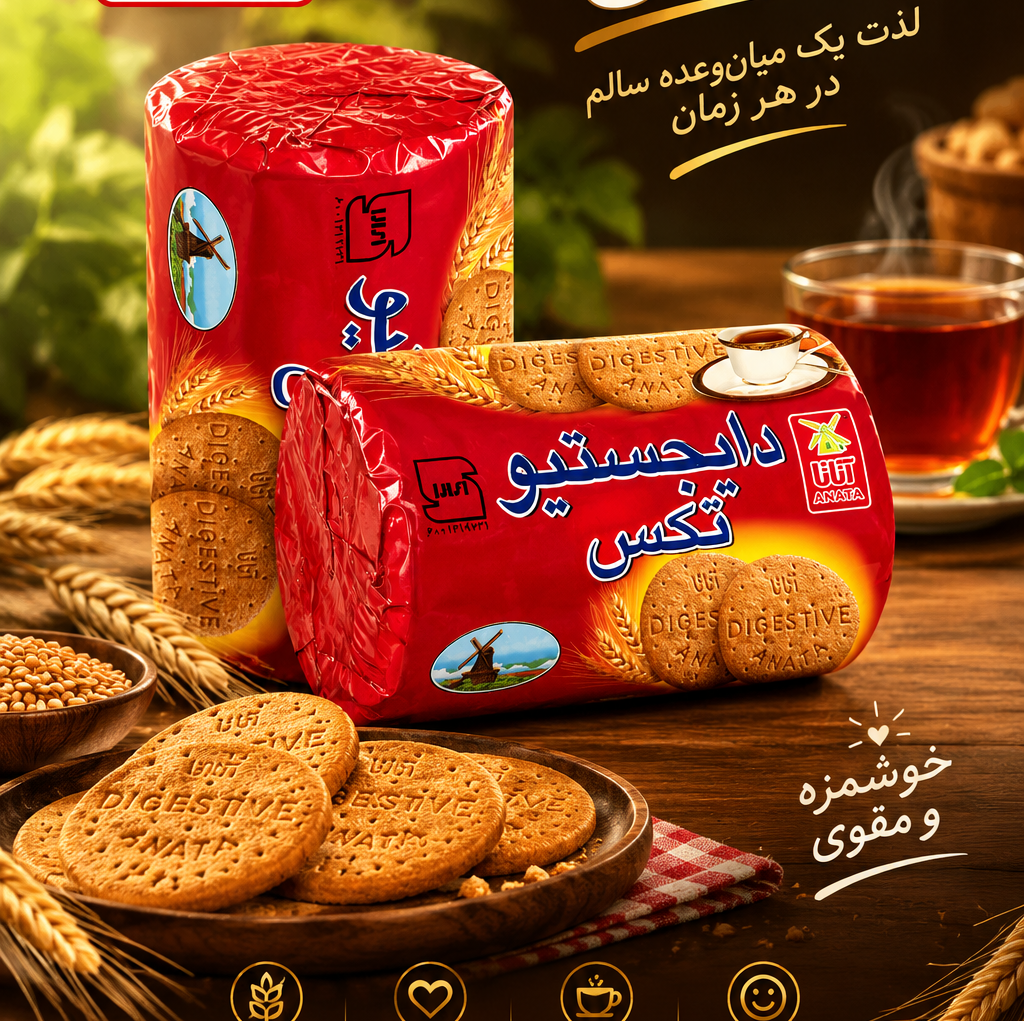 بیسکویت گل گندم آناتا 180 گرم