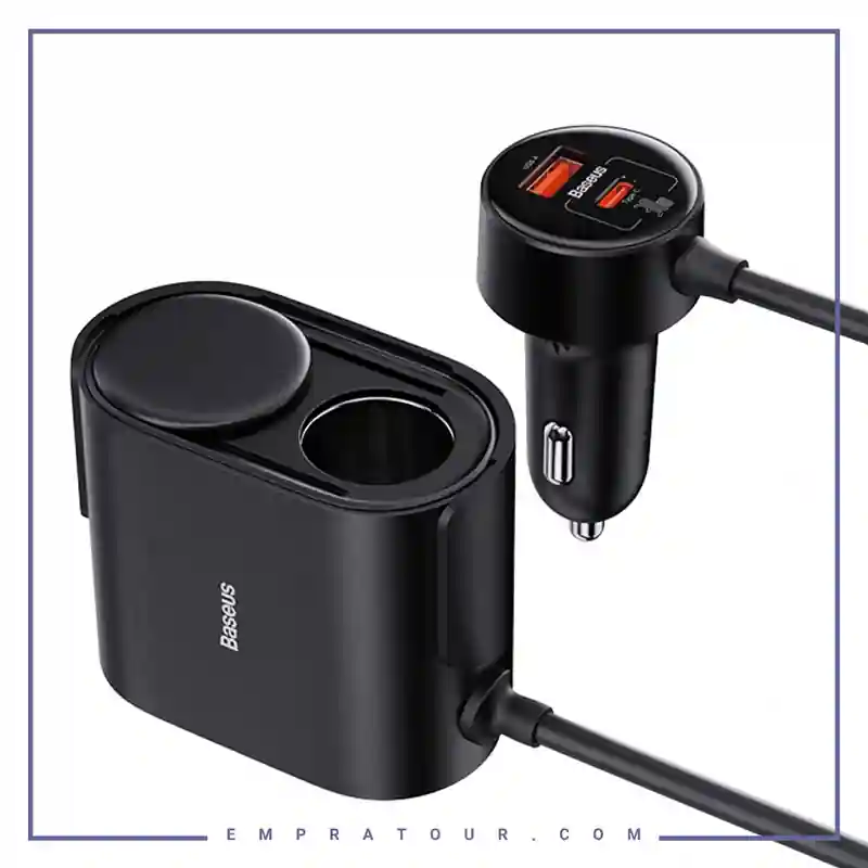 شارژر فندکی 4 پورت 30 وات بیسوس Baseus High Efficiency Pro 30W 2 in 1 Car Cigarette Lighte BS-CG010