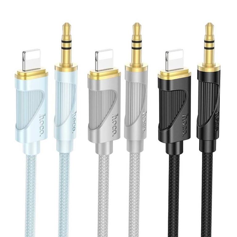 کابل صوتی لایتنینگ هوکو HOCO UPA30 Lightning to AUX Audio Cable blueجدید