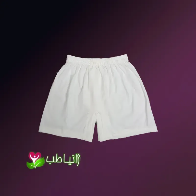 شورت پادار مردانه سایز M ژانیاطب جنس نخ پنبه طبیعی رنگ کرم روشنجدید