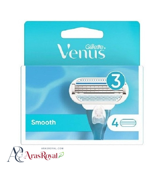 یدک ژیلت زنانه ونوس اسموت Venus Smooth سه لبه بسته 4 عددی