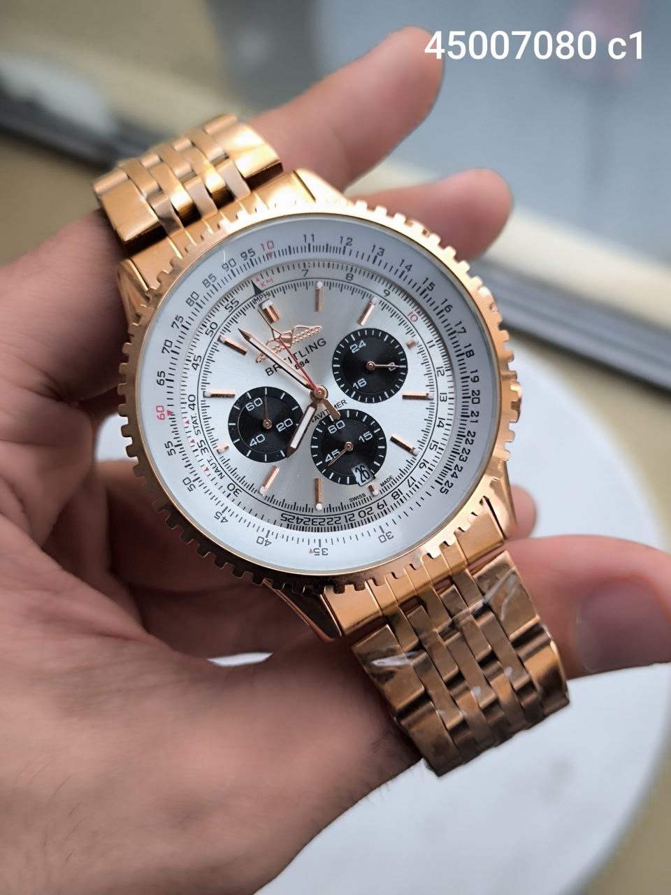 ساعت مردانه فلزی مارک breitling 45007080