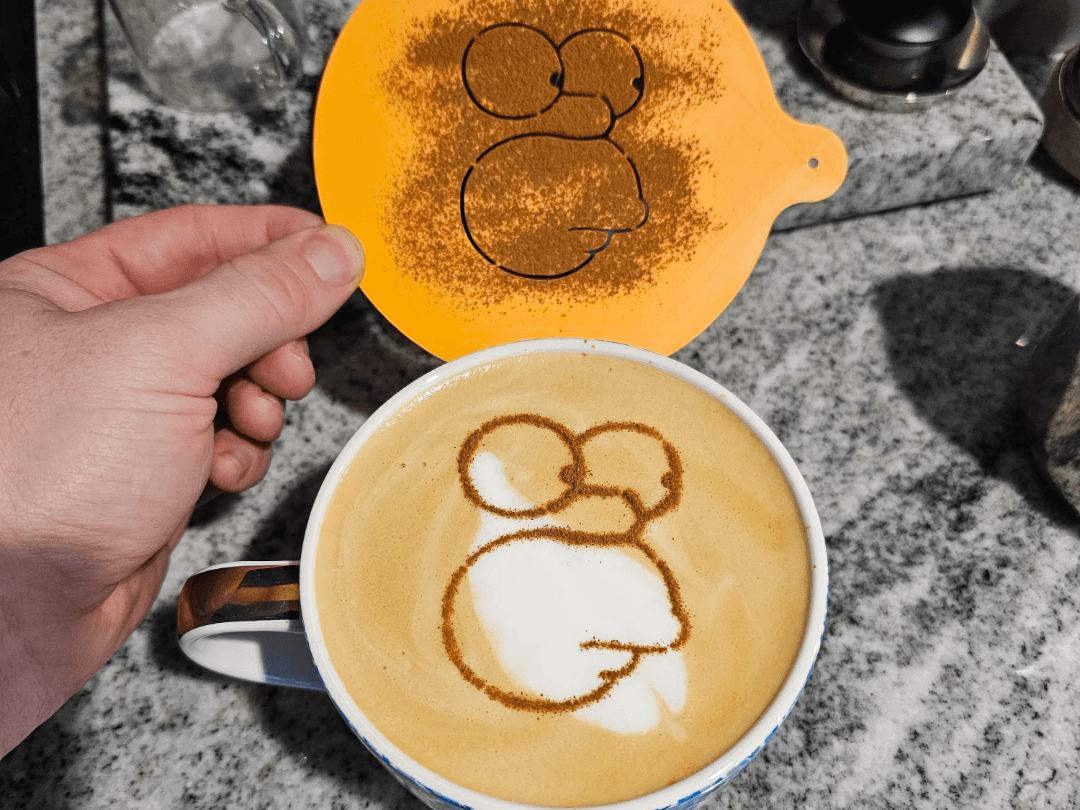 شابلون تزئین قهوه مدل Homer Simpson