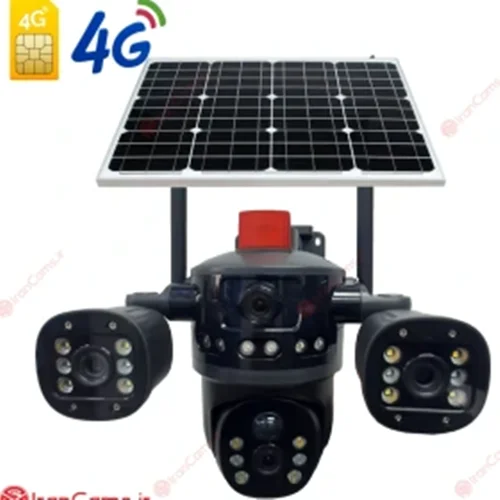 دوربین چرخشی بی سیم خورشیدی V380 مدل T36 دو لنز سه تصویر 12 مگاپیکسلجدید