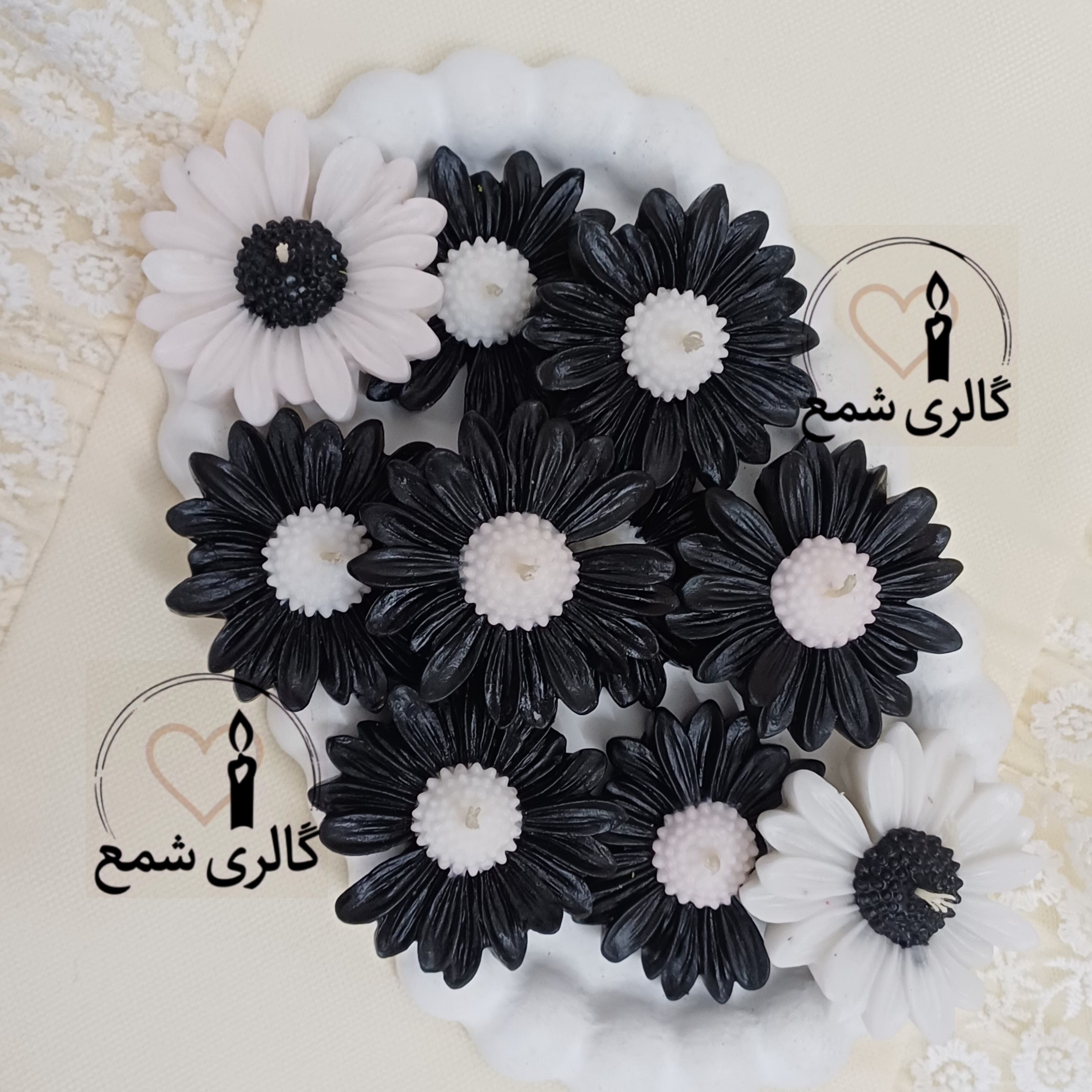 شمع بابونه مشکی(گیفت دهه فاطمیه مناسب ایام شهادت حضرت زهرا)