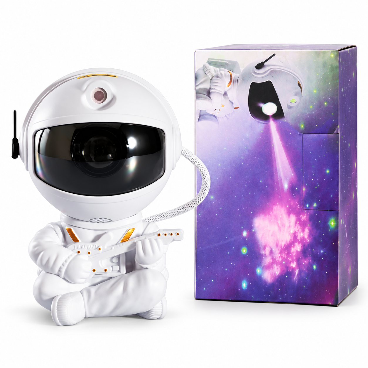 چراغ خواب کهکشانی فضانورد Astronaut Nebula Projector | مدل نشسته گیتار به دست با ریموت کنترلجدید