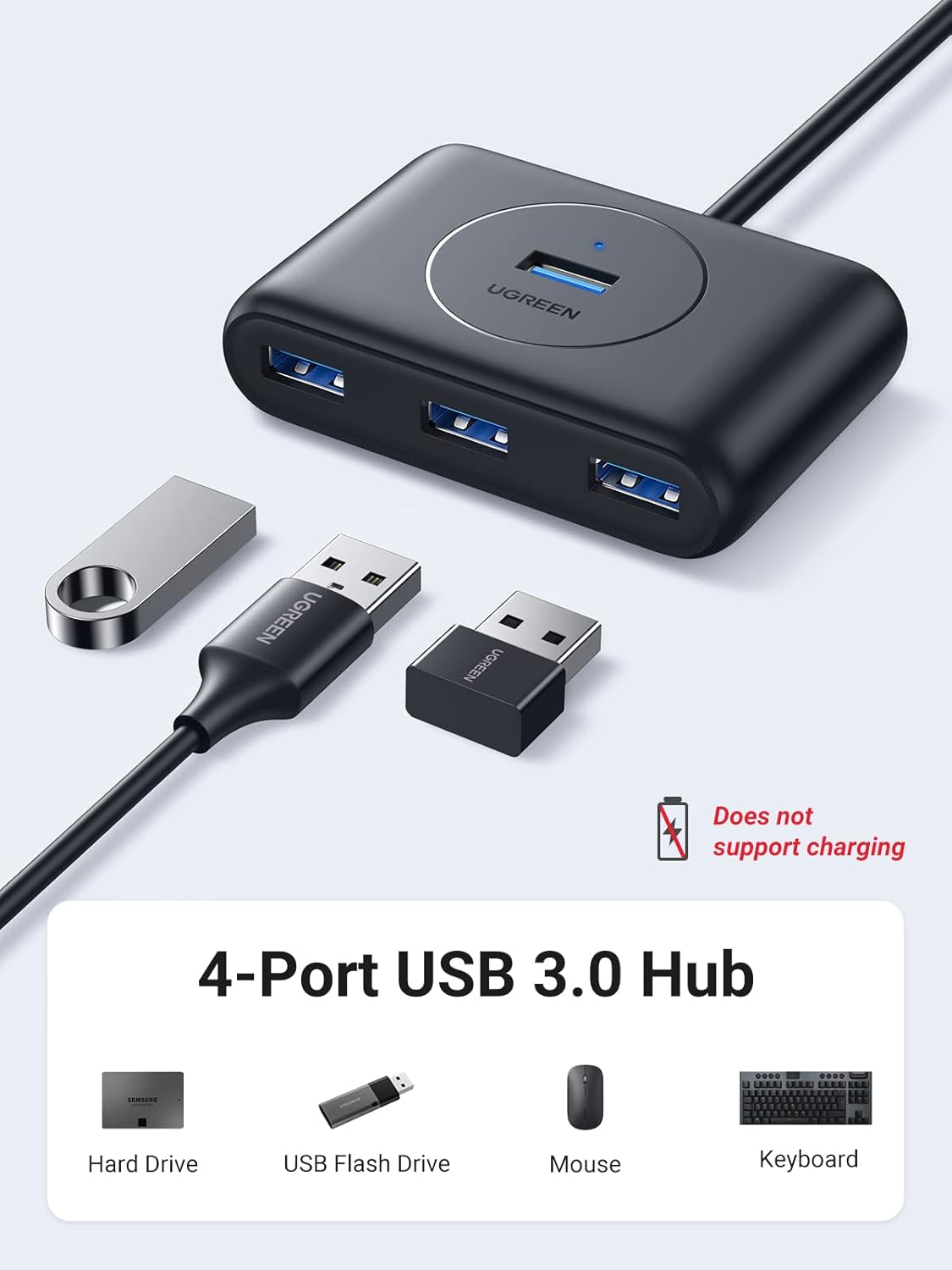 هاب USB 3.0 چهار پورت یوگرین مدل UGREEN CR113-20291