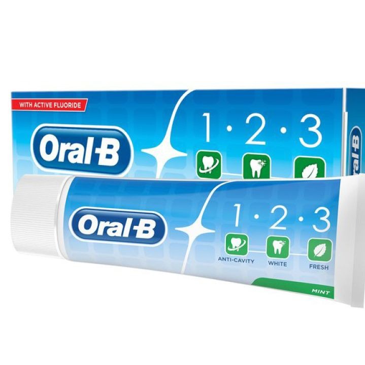 خمیر دندان روزانه نعنایی اورال بی مدل 1-2-3 Oral-B