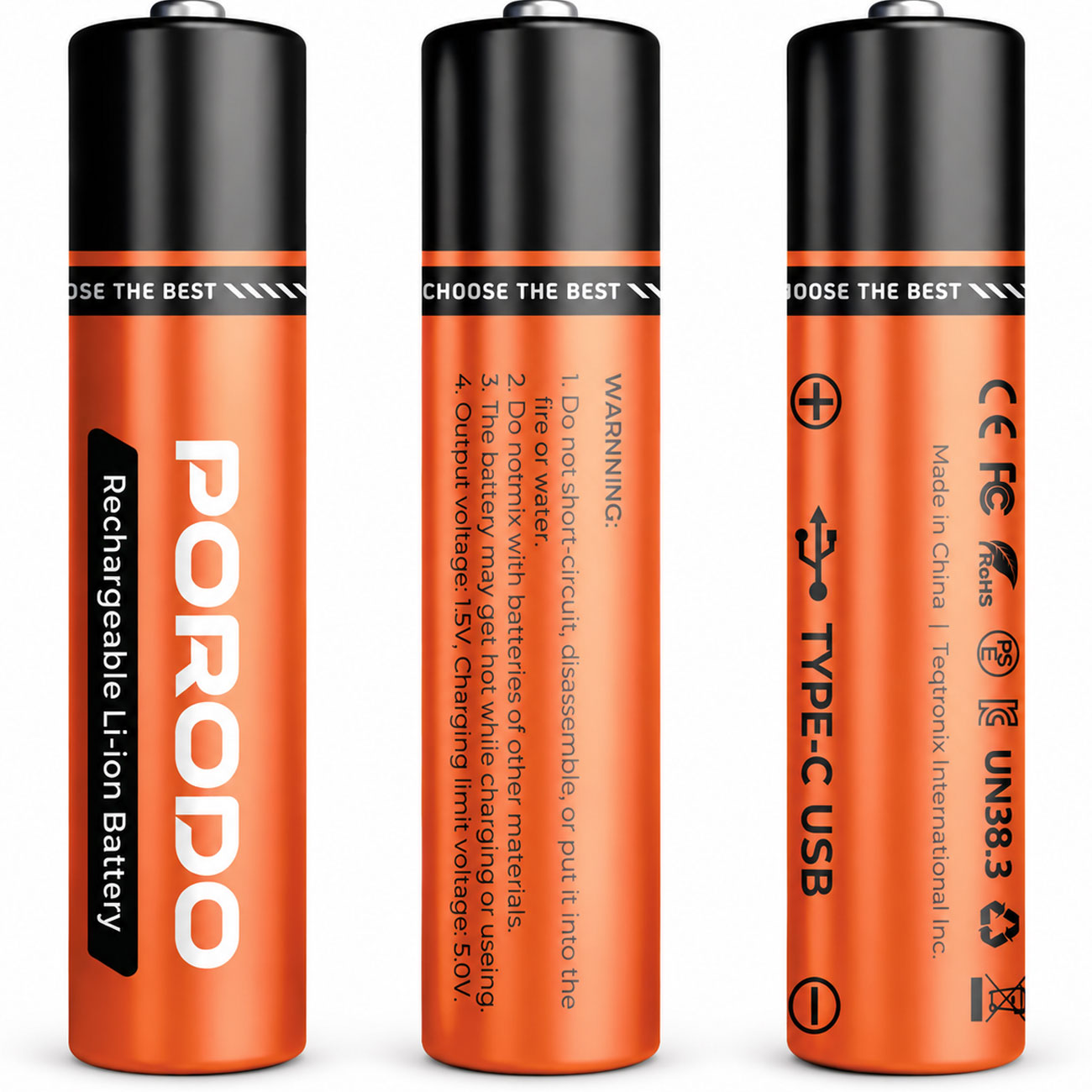 باتری شارژی قلمی پورودو Porodo مدل PDJHAACOG پک دو عددیجدید