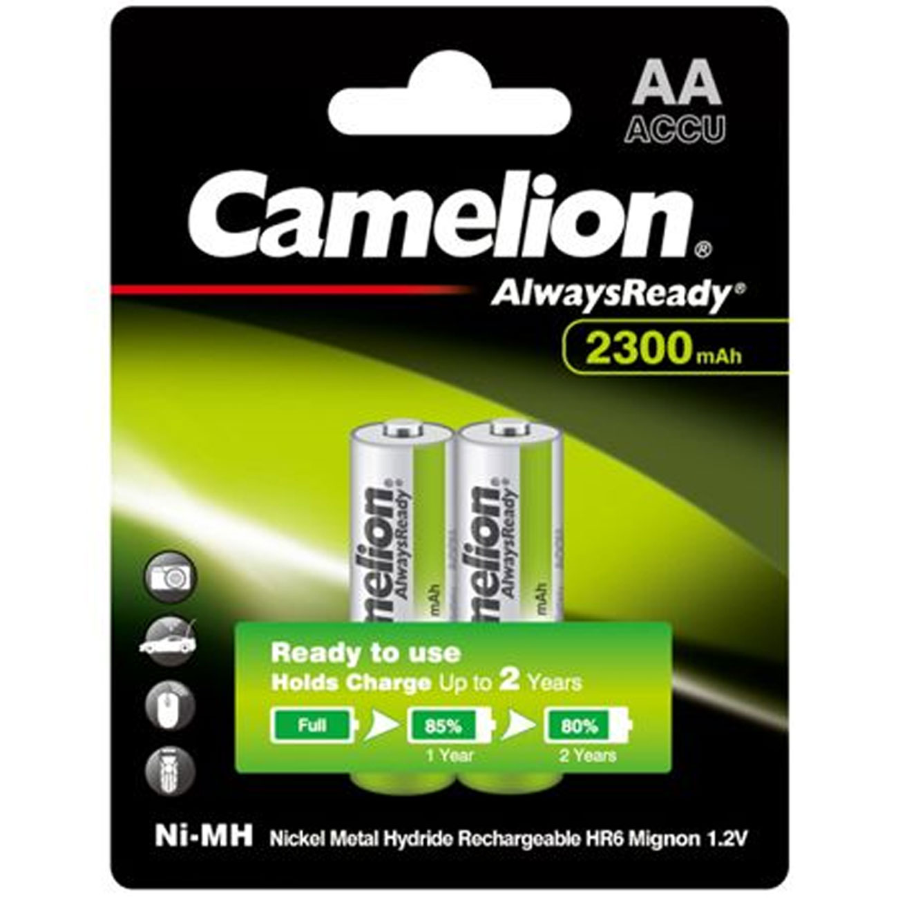 باتری قلمی شارژی کملیون Camelion مدل HR6 با 2300 میلی آمپر ساعتجدید