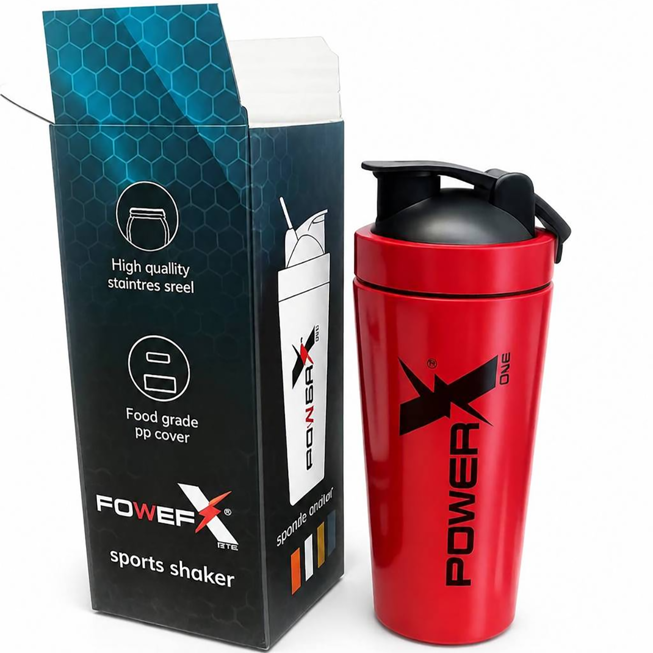 شیکر استیل ورزشی پاور ایکس Power X مدل One ظرفیت 739 میلی لیترجدید