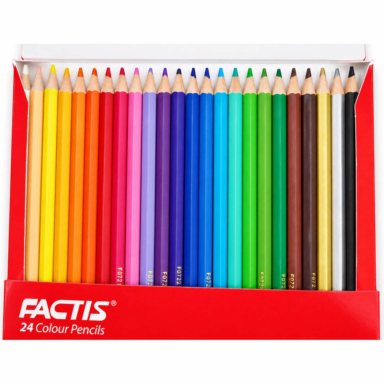 مداد رنگی فکتیس FACTIS مدل F07132224 جعبه مقوایی 24 رنگجدید