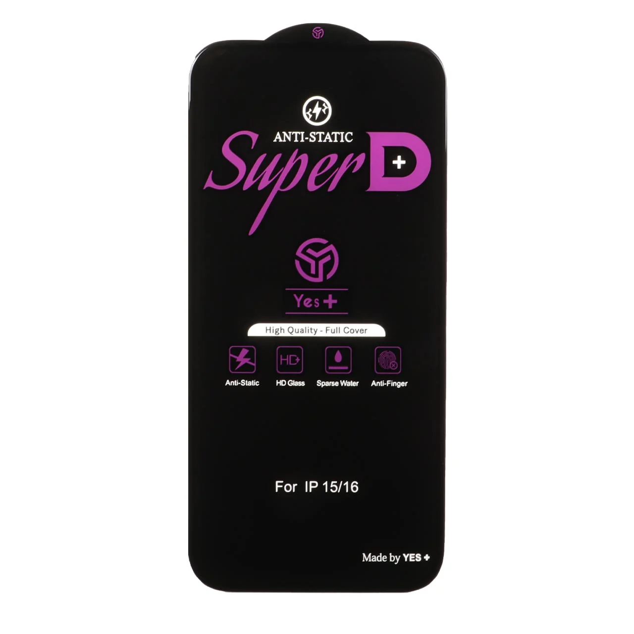 محافظ صفحه نمایش شیشه ای Super D Anti Static Yes Plus مدل Apple iPhone 16 / iPhone 15 / iPhone 14 Proجدید