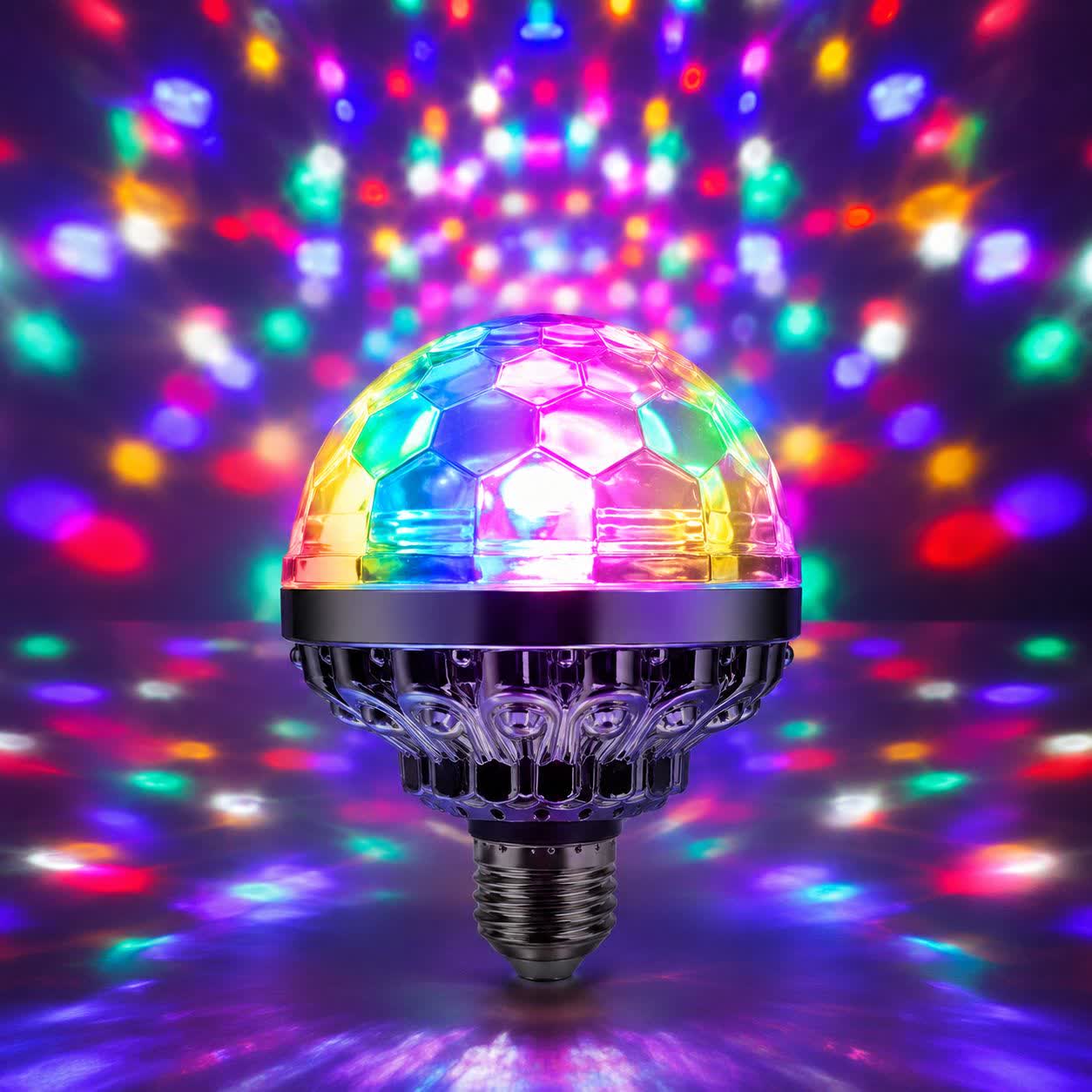 لامپ رقص نور گردان دیسکویی 6 وات نقره ای