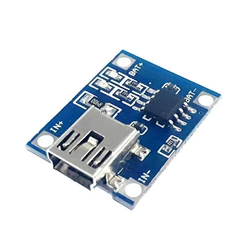 ماژول شارژ باتری لیتیومی 1 آمپر TC4056 با پورت mini usbجدید