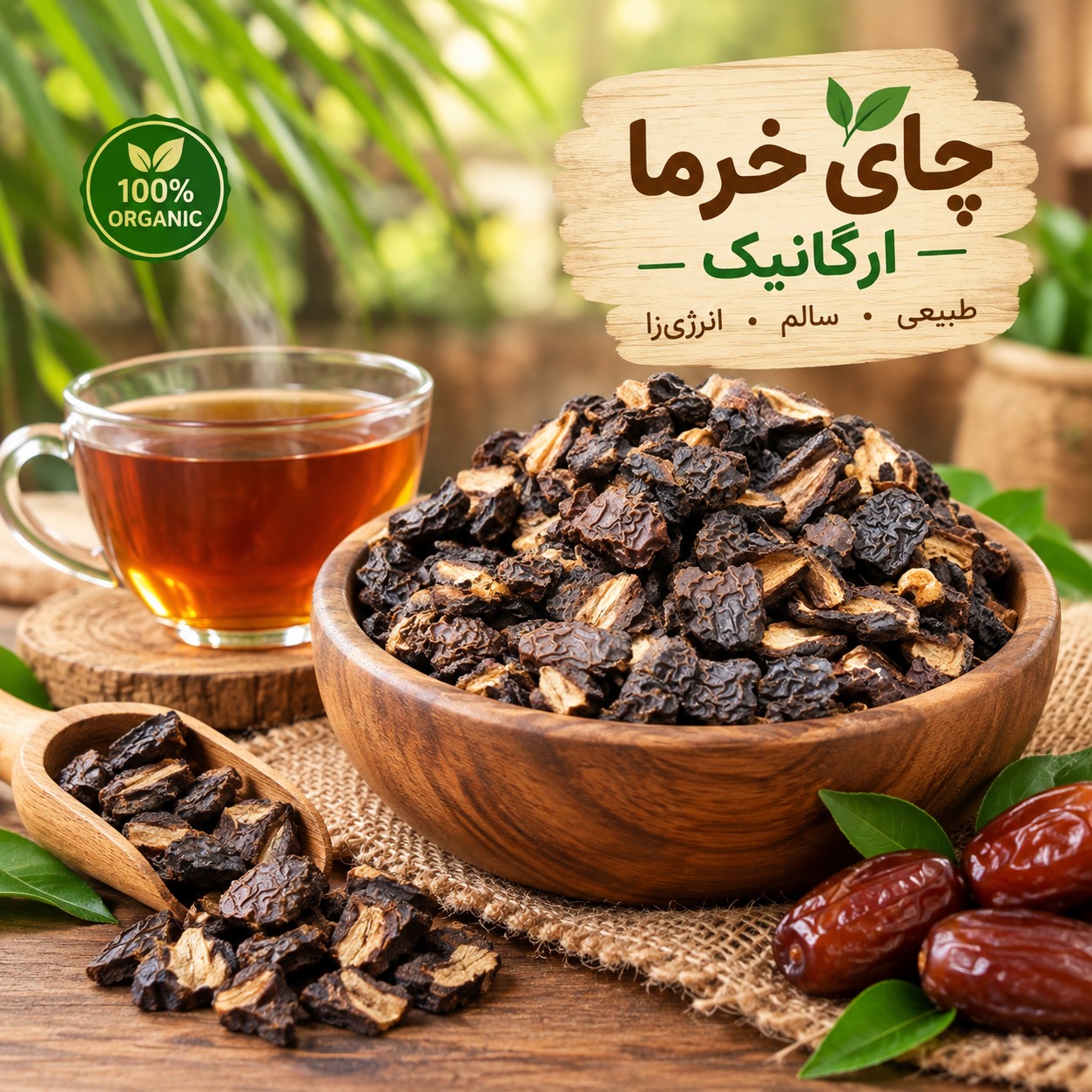چای خرما دمنوش خرما کاملاً طبیعی (یک کیلو)