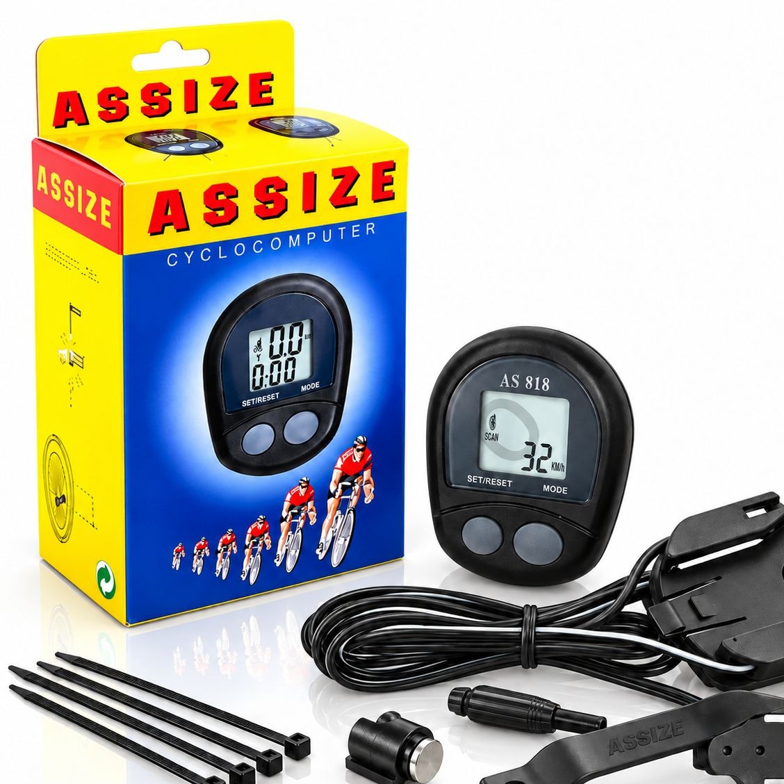 کامپیوتر دوچرخه ASSIZE AS-818 کیلومترشمار سیمدار دقیق برای کنترل سرعت و مسیر