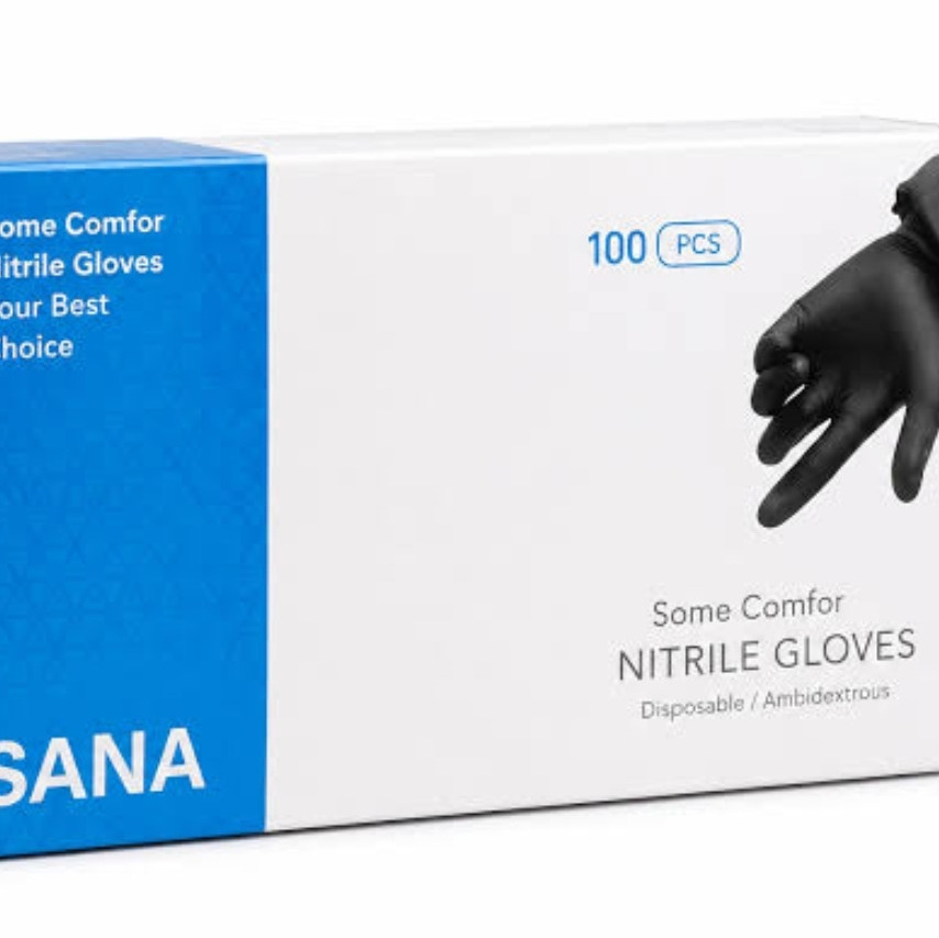 دستکش نیتریل مشکی بسته 100عددی سایز اسمال sanaجدید