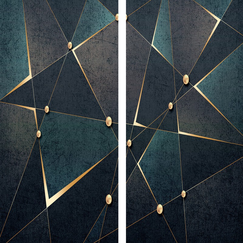 پرده مدل هندسی سایز 280x145 سانتی مترجدید