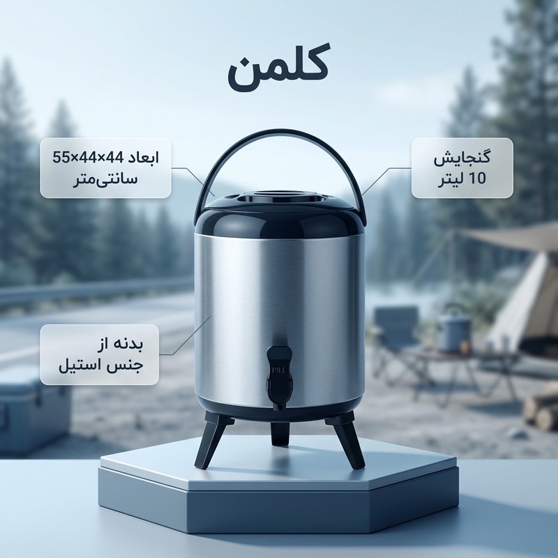 کلمن مدل استیل گنجایش 10 لیترجدید