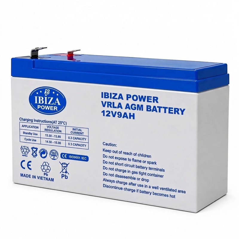 باتری UPS با ولتاژ 12 ولت و شدت جریان 9 آمپر ساعت ایبیزا مدل 12V9AH 2026جدید
