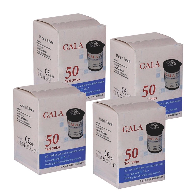 نوارتست قندخون گالا مدل OK-2AJ چهار بسته 50 عددیجدید