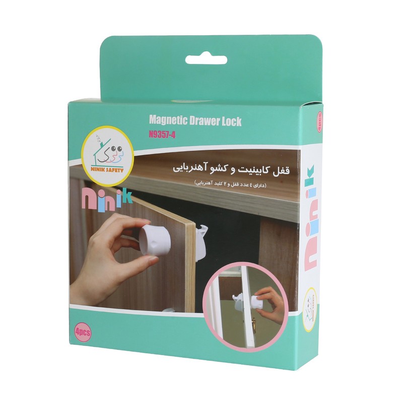 قفل کشو و کابینت آهنربایی نی نی ک مدل N9357-4 بسته 4 عددیجدید
