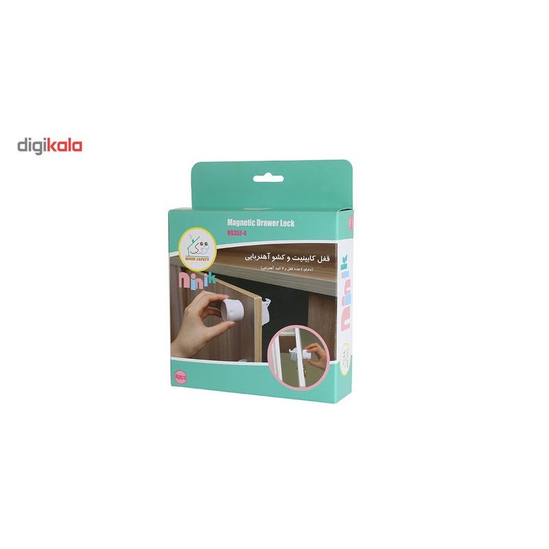قفل کشو و کابینت آهنربایی نی نی ک مدل N9357-4 بسته 4 عددیجدید