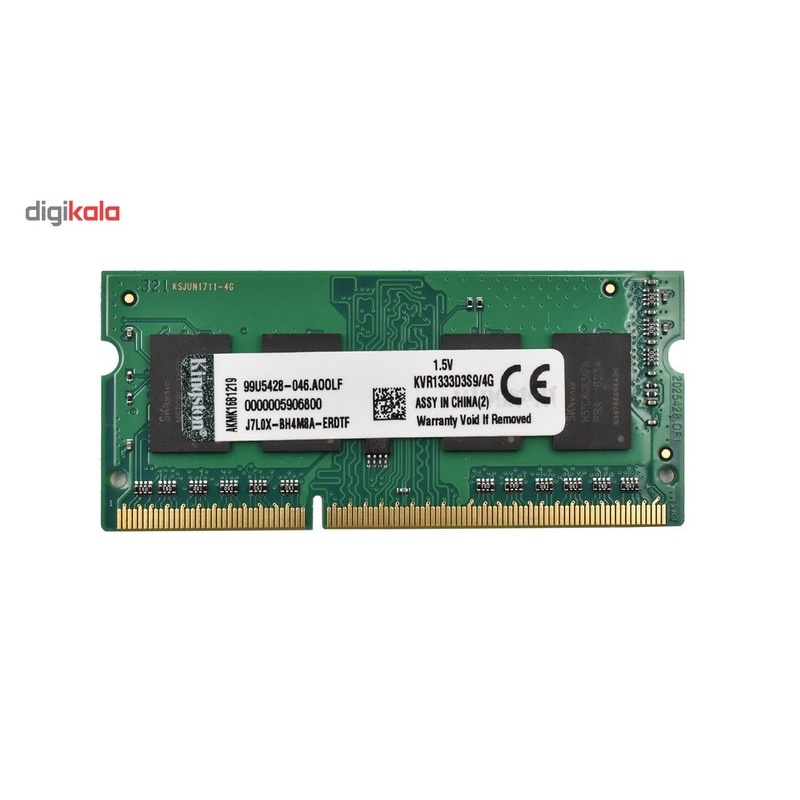رم لپ تاپ کینگستون مدلDDR3 1333S MHz CL9 ظرفیت 4 گیگابایتجدید