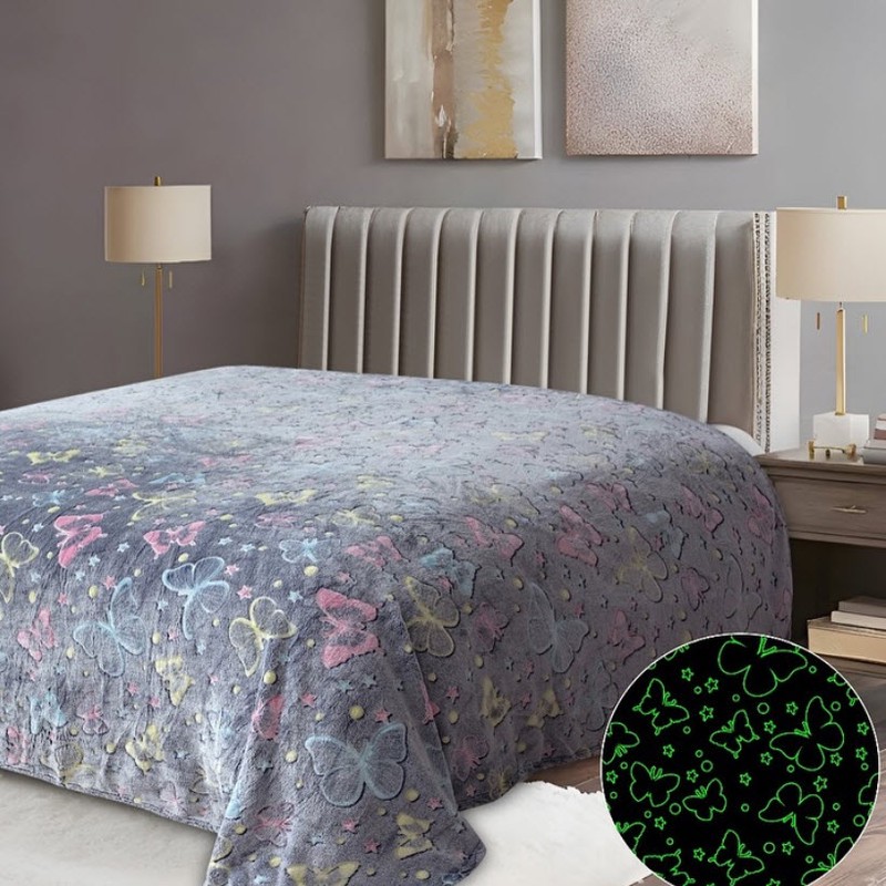 پتو مسافرتی 2 نفر ویراگیتا مدل شبنما پروانه سایز 220x200 سانتی متر