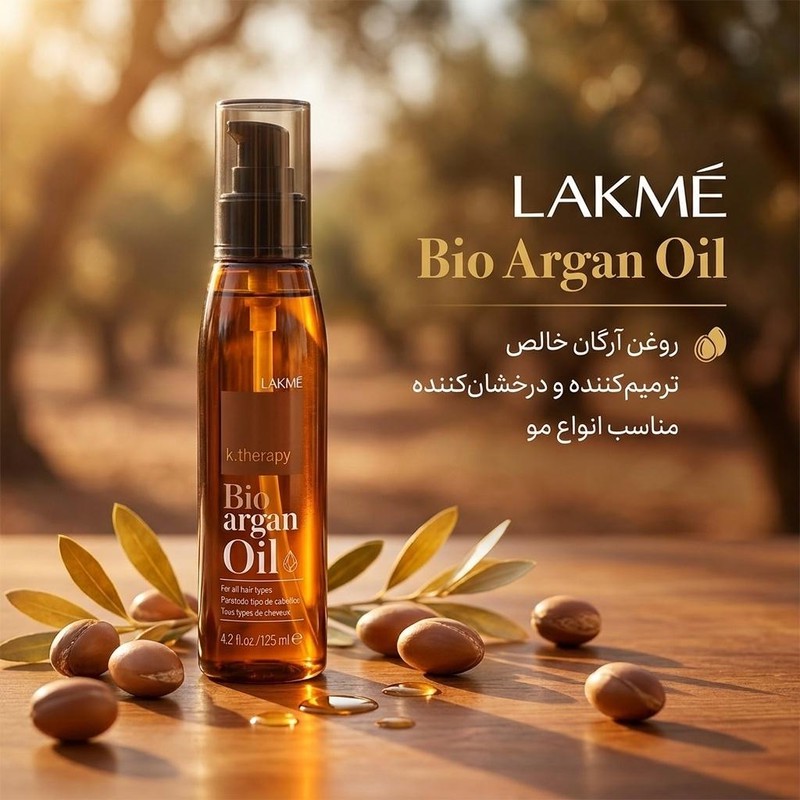 روغن مو آرگان لاکمه مدل K therapy حجم 125 میلی لیترجدید