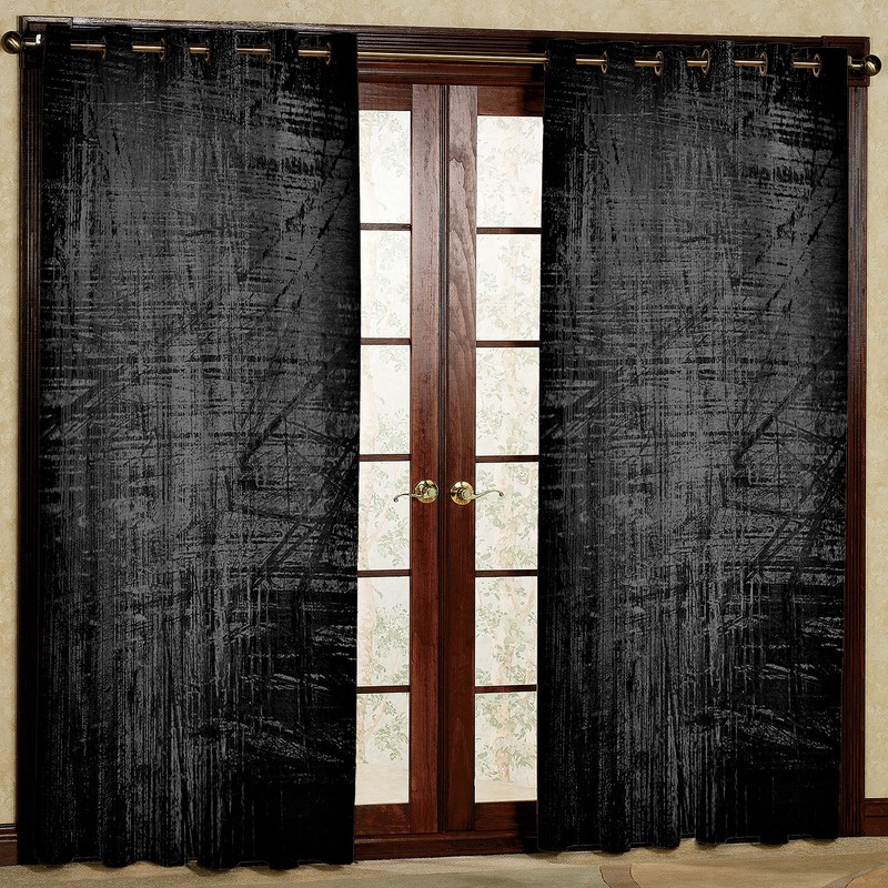 پرده مدل مشکی خط دار مخمل پانچی کد 2195 سایز 200x140 سانتی مترجدید