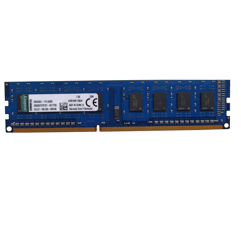 رم دسکتاپ DDR3 تک کاناله 12800 مگاهرتز CL11 کینگستون مدل KVR16N11S8 4 ظرفیت 4 گیگابایتجدید