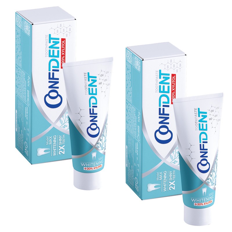 خمیر دندان کانفیدنت مدل Whitening-Max حجم 100 گرم مجموعه 2 عددی