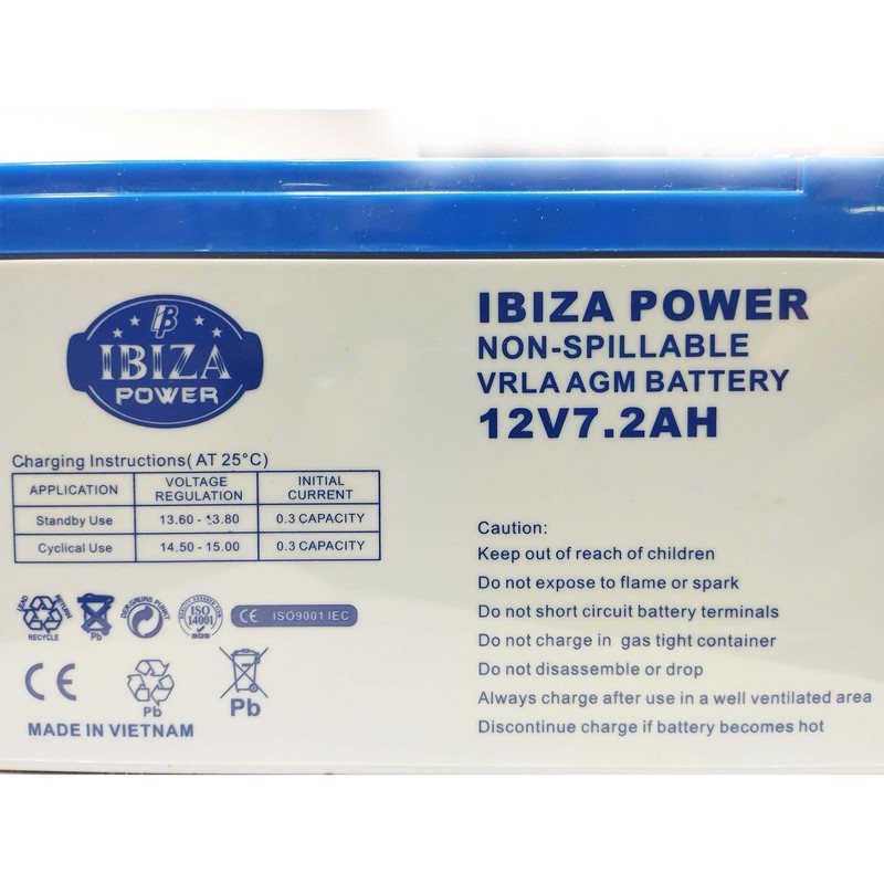 باتری سیلد اسید 12 ولت 7.2 آمپر ساعت ایبیزا مدل KSRE-12V-7.2Aجدید