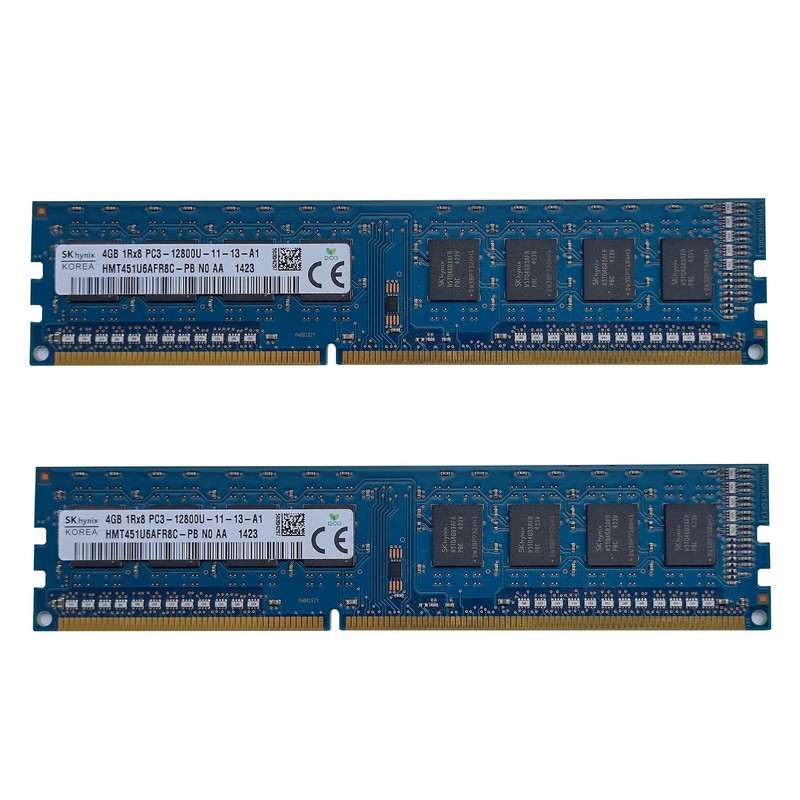 رم کامپیوتر DDR3 تک کاناله 1600 مگاهرتز CL11 اس کی هاینیکس مدل PC3-12800U ظرفیت 4 گیگابایت بسته دو عددیجدید