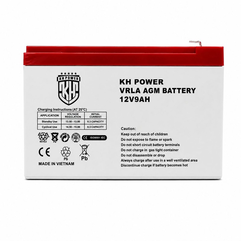 باتری UPS با ولتاژ 12 ولت و شدت جریان 9 آمپر ساعت کا اچ پاور مدل 12V9AHجدید