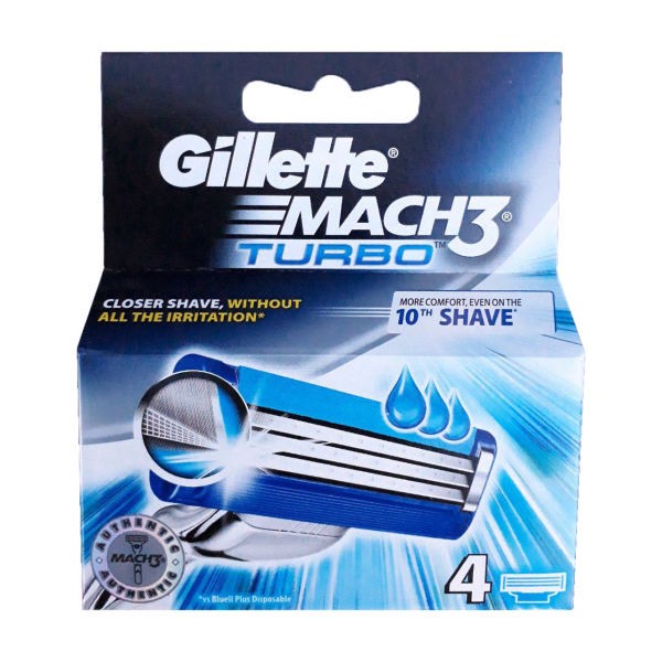 تیغ یدک ژیلت مدل Mach 3 Turbo بسته 4 عددی