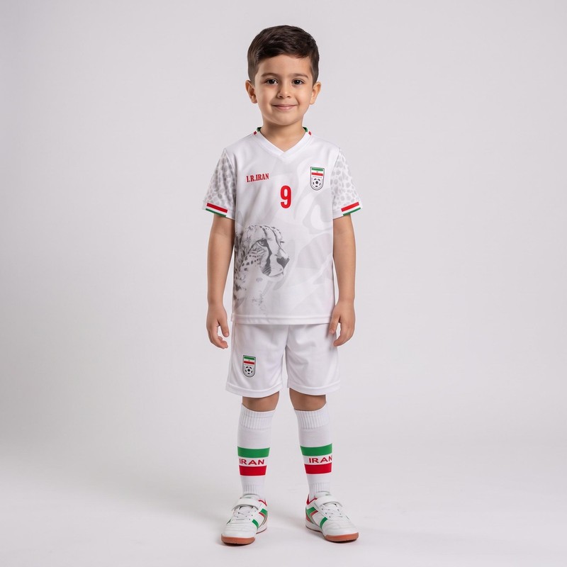 ست 3 تکه لباس ورزشی پسرانه مدل تیم ملی ایران طرح جام جهانی طارمی 2026جدید