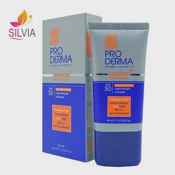 کرم ضد آفتاب مخصوص آقایان فاقد چربی SPF50 پرودرما 40 میل