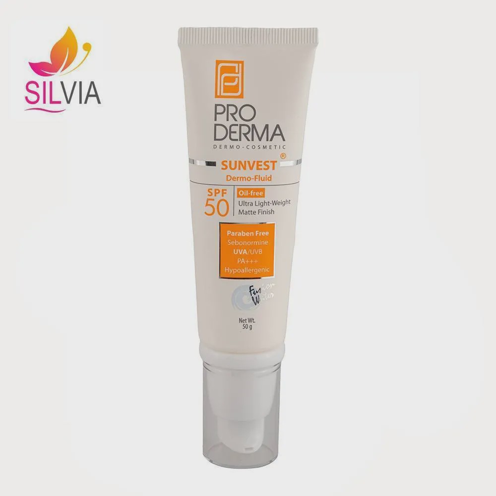 فلوئید ضد آفتاب فاقد چربی SPF50 پوست معمولی تا چرب و جوشدار پرودرما 50 گرم