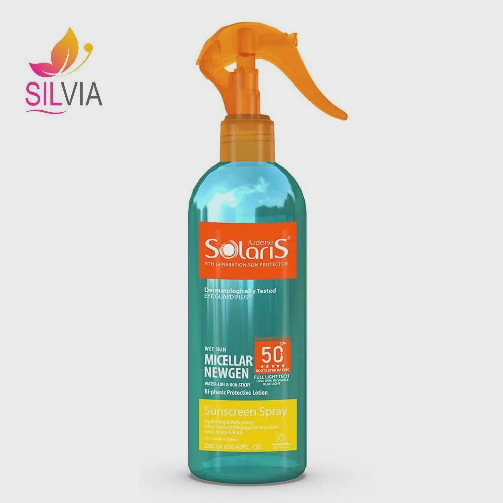 اسپری لوسیون دو فازی ضد آفتاب فاقد چربی SPF50 سولاریس آردن 250 میل