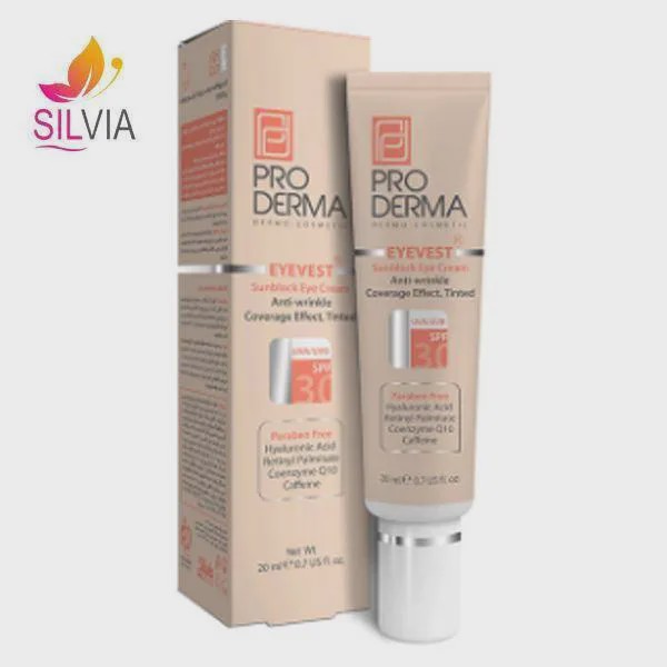 کرم پوشاننده و ضد چروک رنگی دور چشم SPF30 پرودرما 20 میل