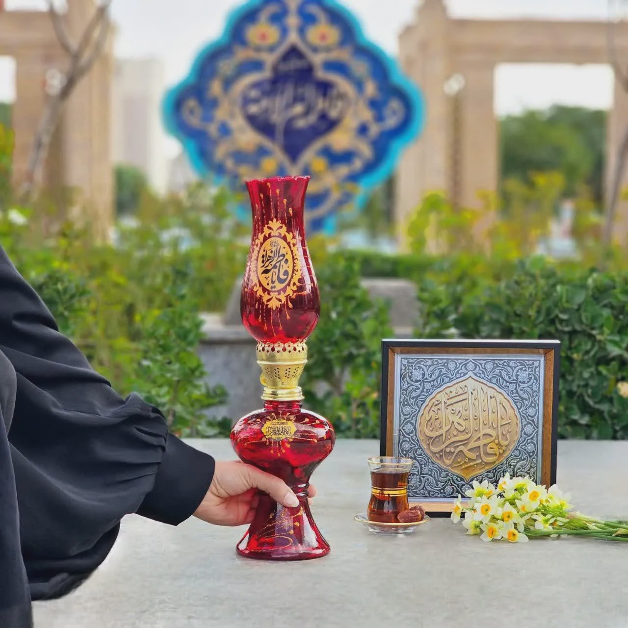 چراغ گردسوز قرمز السلام علیک یا فاطمه الزهرا(س)سایز بزرگجدید