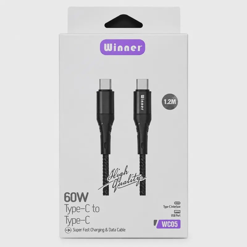 کابل USB-C وینر WC05 طول 1.2 متر کد Z250-140654