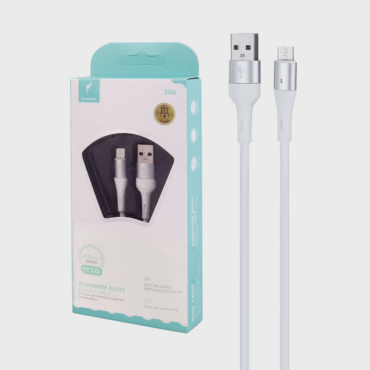 کابل شارژ فست اندروید SKY DOLPHIN مدل S06V - سفید - TCO