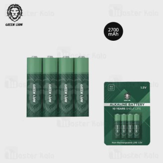 پک 4 عددی باتری قلمی گرین لاین Green Lion Alkaline AA Battrey 2700mAhجدید
